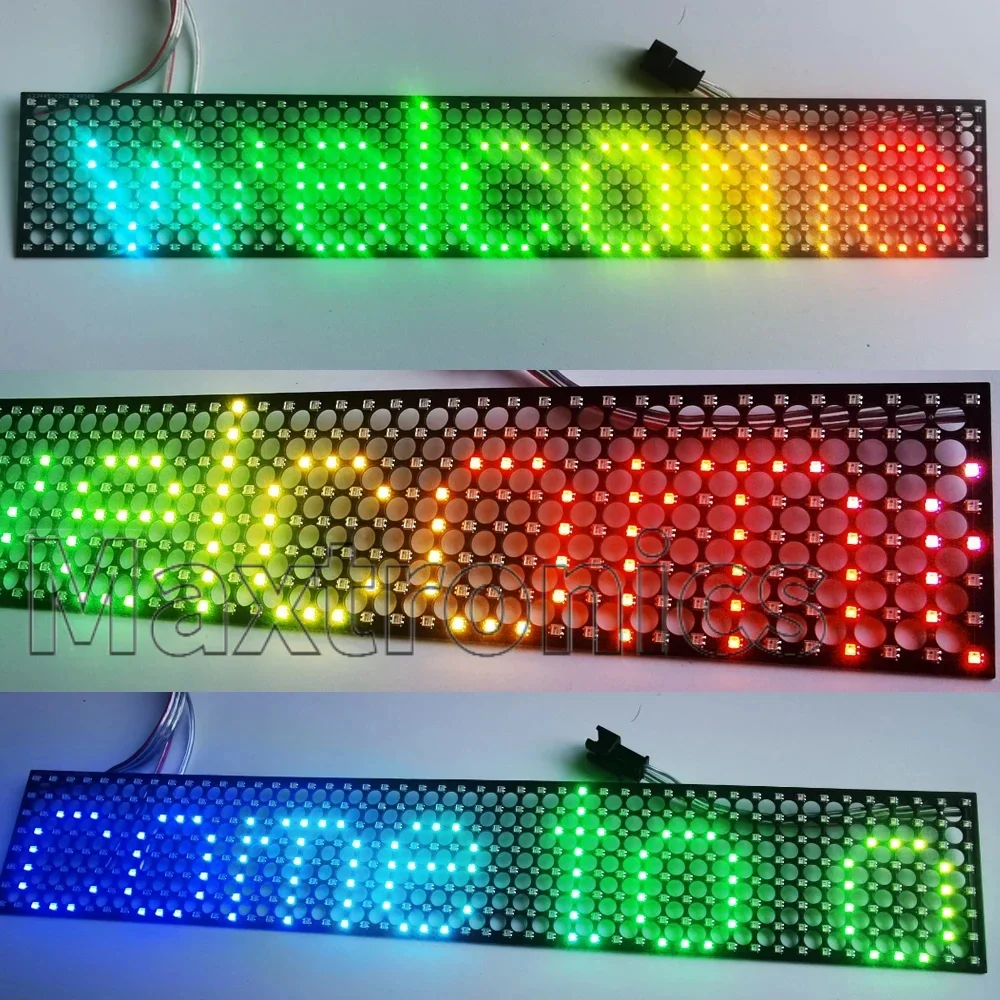 LED Modules LED Module WS2812B LED Transparent Screen Full-Color RGB 256/384 Pixel Dot Matrix SPI Protocol Lamp Bead for DC5V P6.25 LED Panel Sign