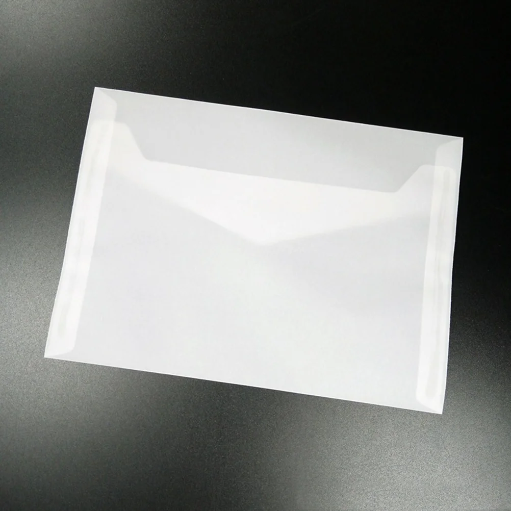 50Pcs Clear Envelope Folder for Postcard Storage Transparent Paper Clear Paper Envelope For Letters Self Seal Envelope Receipe