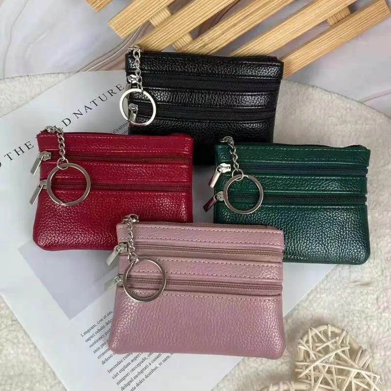 Women's Small Change Money Bags Pocket Wallets Key Holder Case Mini Functional Pouch Zipper Card Wallet PU Leather Coin Purses key case,coin purse,key holder,key organizer,key purse,key protector