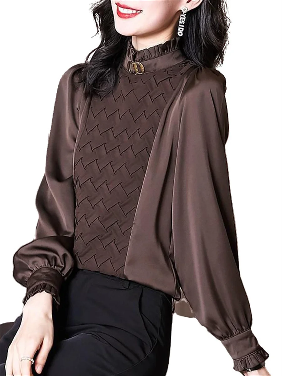 

Loose Women Spring Autumn Blouses Shirts Lady Fashion Casual Long Sleeve O-Neck Colla Elegant Blusas Tops WY0668