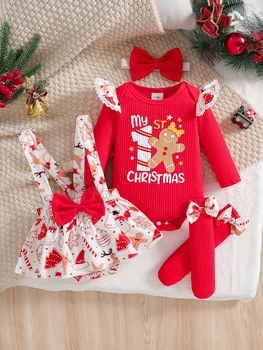 Christmas Baby Girl Outfit Set 1