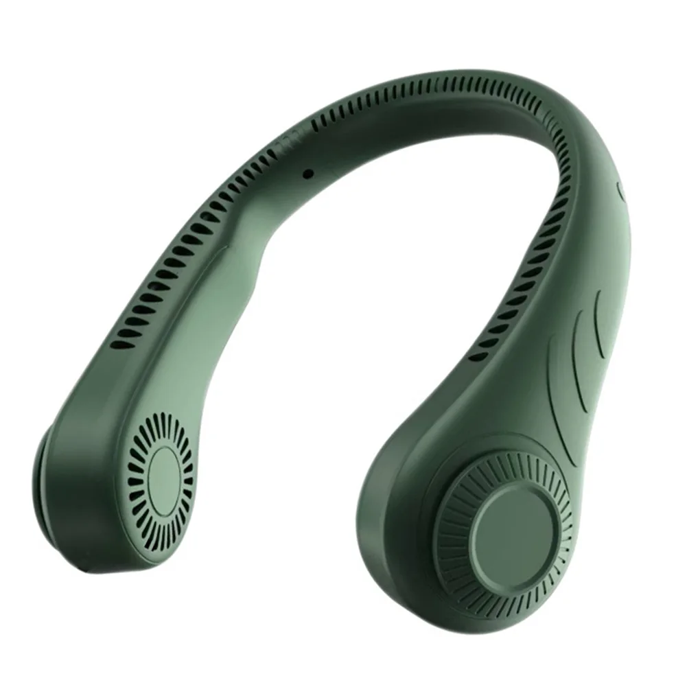 Mini Hanging Neck Fan Portable Bladeless Rechargeable Mute Cooling Wearable Neckband Leafless Fan 3-Speed Adjustable