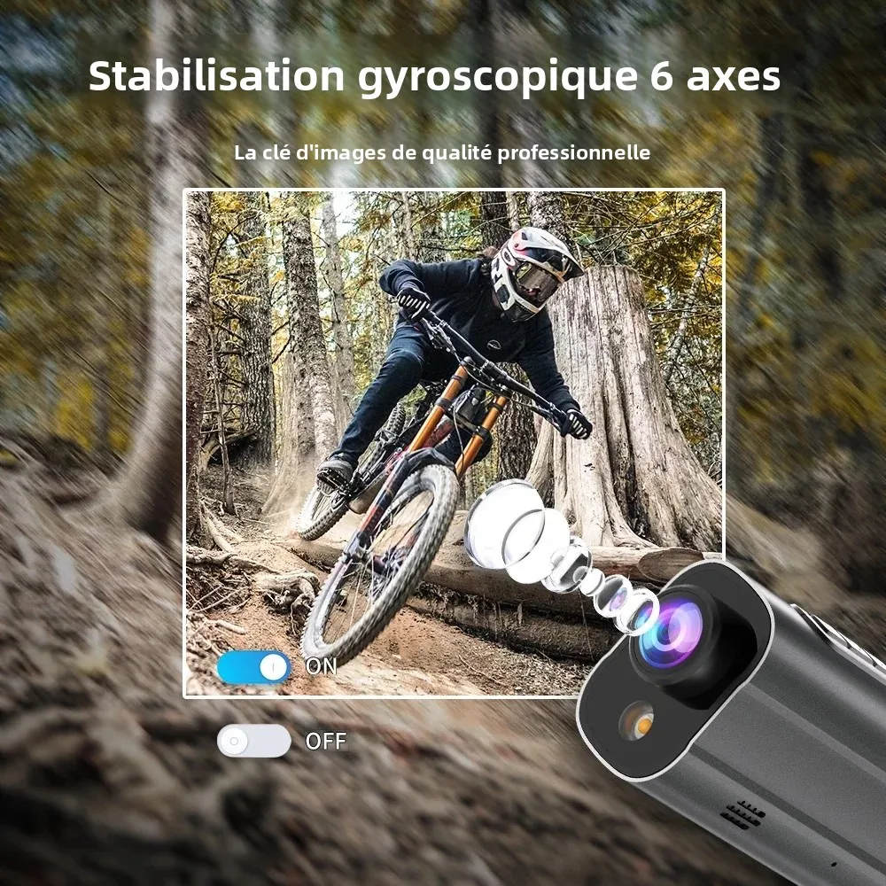 Accessoires de la Caméra Action 4K Ultra HD avec carte TF 64Go, supports et coque étanche