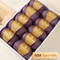 Luxurious Medium - Fine Alpaca Wool Yarn - 500g Pack for Knitting Sweaters, Scarves, and Hats, 10 Skeins (40 Noble Purple)