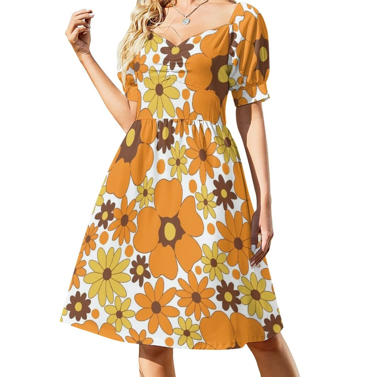 

70s Fall Floral Pattern (White Version) Dress dress for women 2023 ladies dresses for special occasions Party dresses