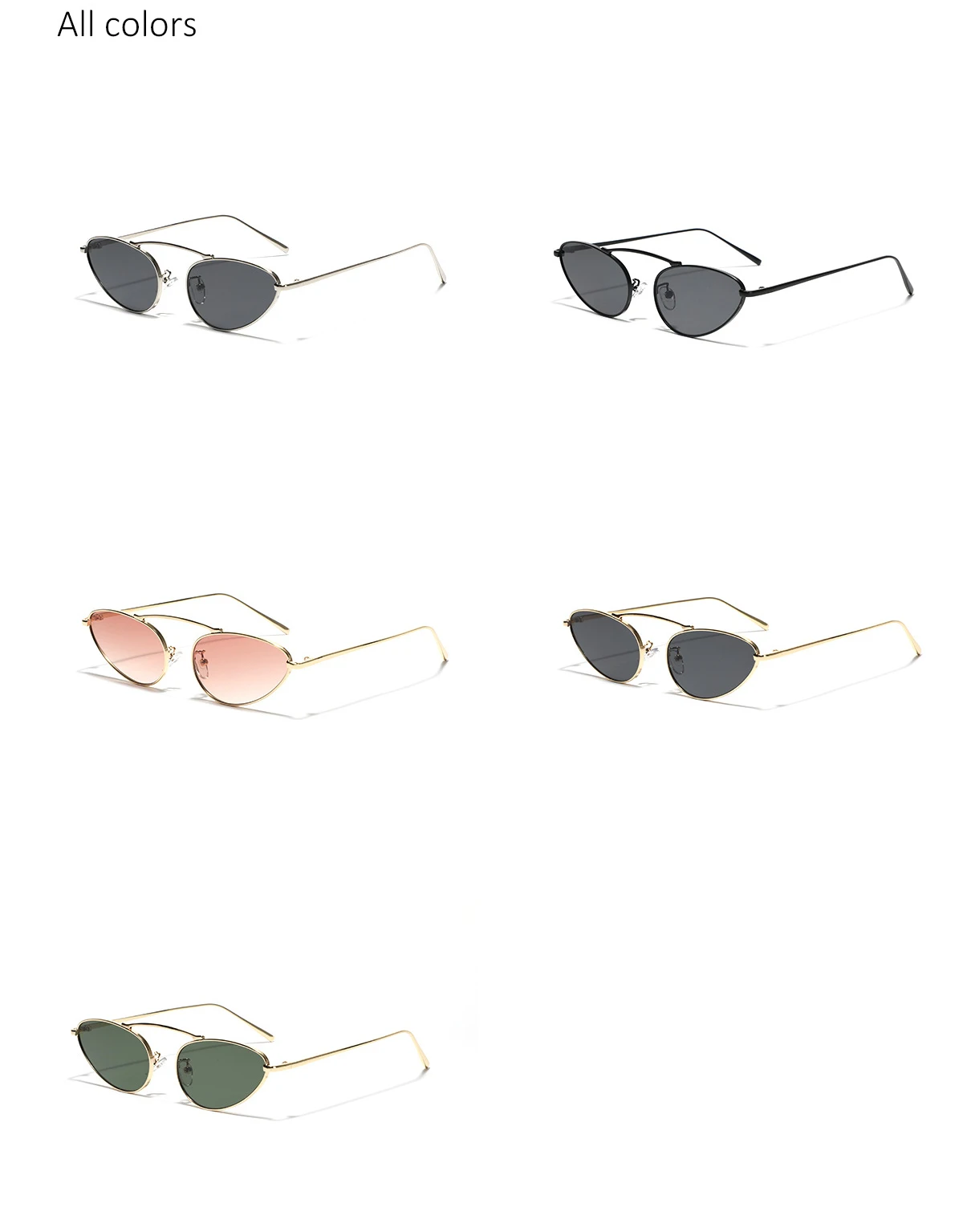 2025 neue Marke Cat Eye frauen Sonnenbrille Mode Metall Rahmen Oval Sonnenbrille Weibliche Einzigartige Elegante Schwarz Cateye Brillen – Detail 8