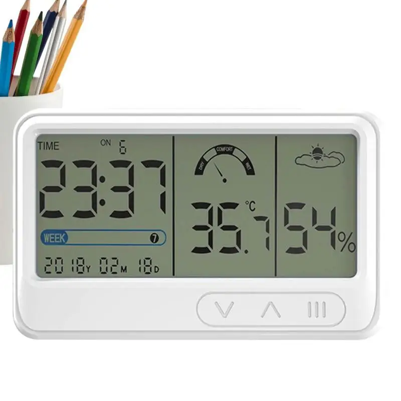 

Датчик влажности и температуры с будильником, цифровой измеритель влажности и температуры для дома