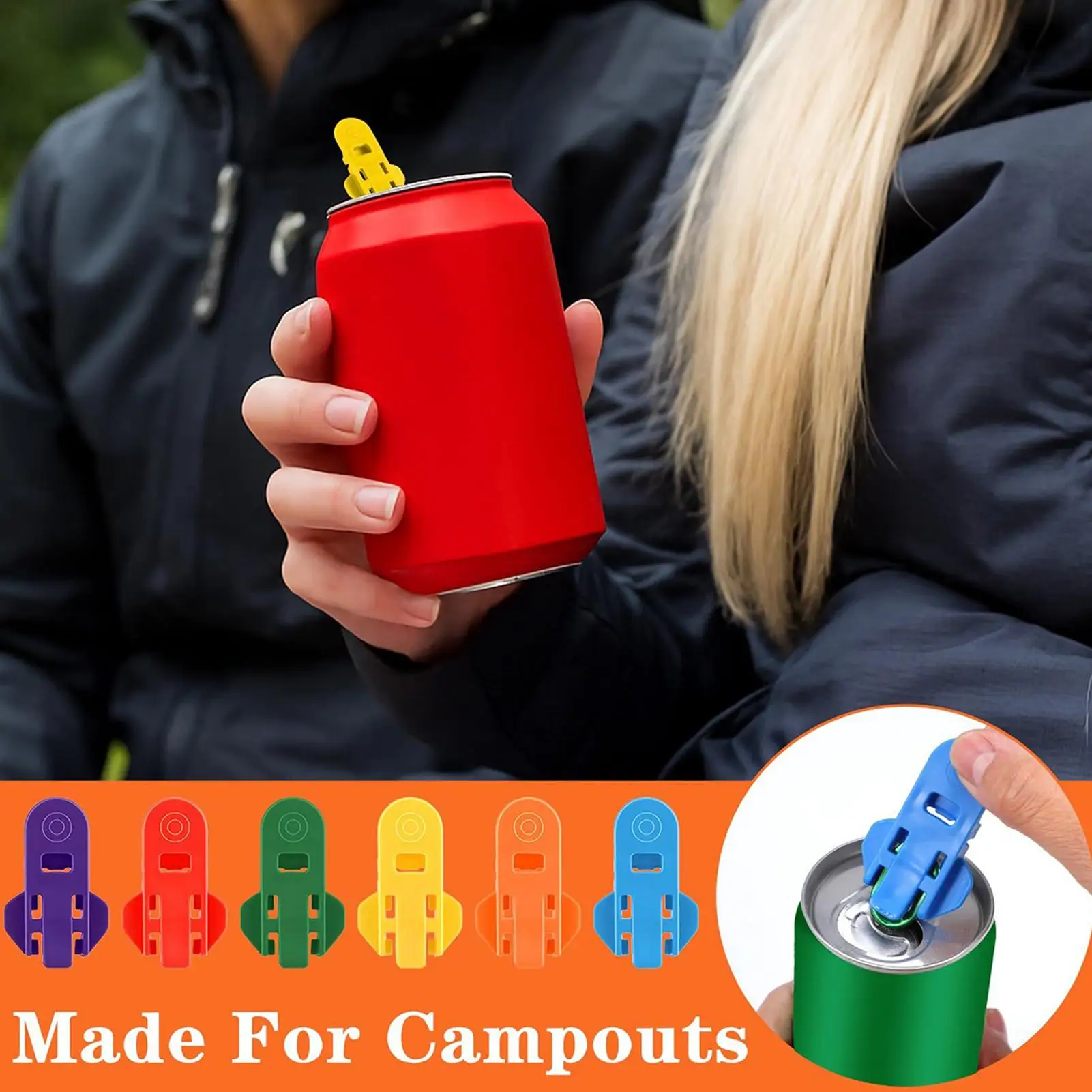 24PCS Can Opener Handheld Plastic Small Sealer For Beer Cola Beverage Cans Simple Rotating Dustproof Cup Lid Sealing Small Tools