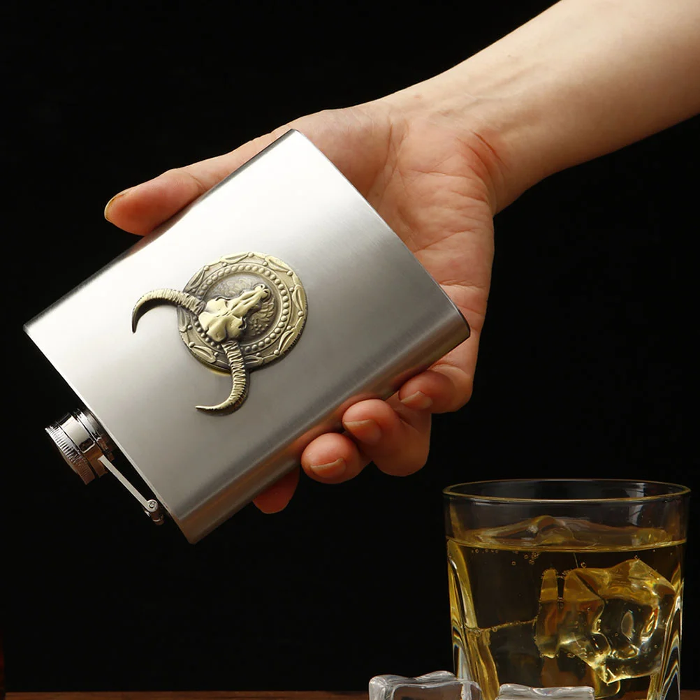 

Flask Flasks for Men Whiskey Glossy Metal Hip Alcohol Container Containers Small Bride