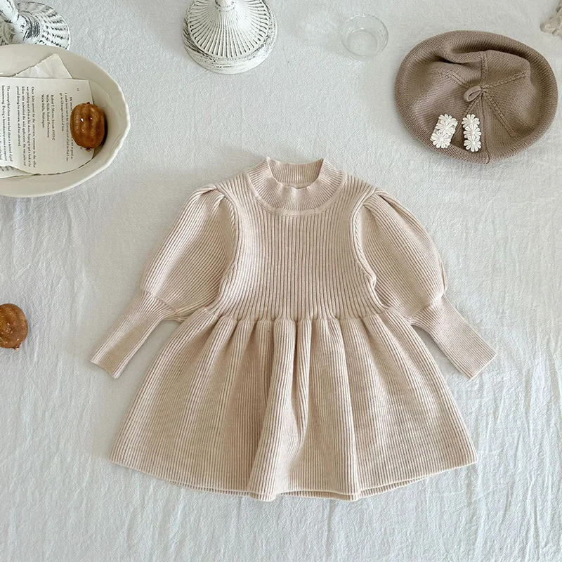 Autumn Kids Baby Girl Puff Sleeve Dress