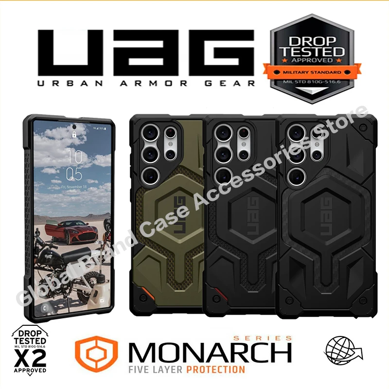 Urban Armor Gear Uag Monarch Pro Custodia In Carbonio Magnetica Per Samsung Galaxy S23 S23 Ultra S23 Plus + Cover Protettiva