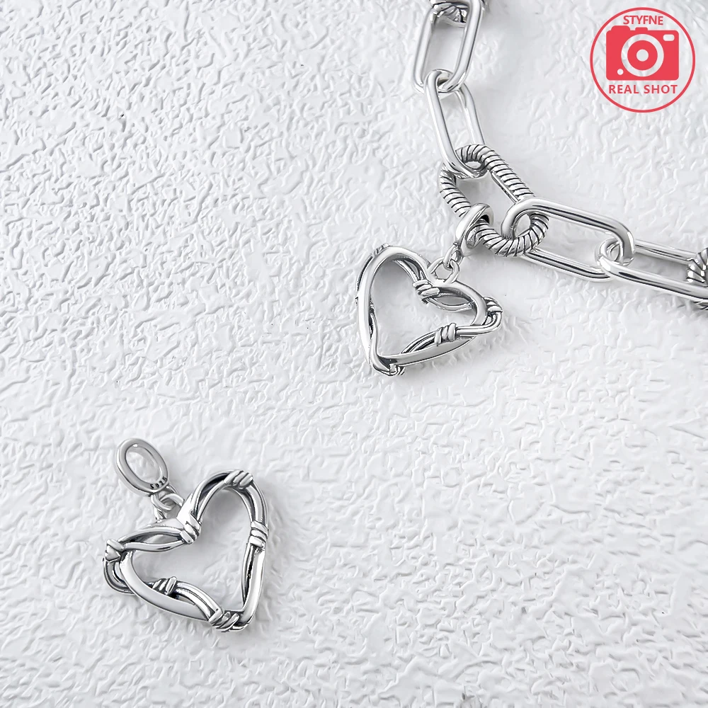 2025 Collection of Valentine's Day Gift Brand ME Wire Heart Medallion Dangle Charm Fit Women's Original Bracelets and Ne 5