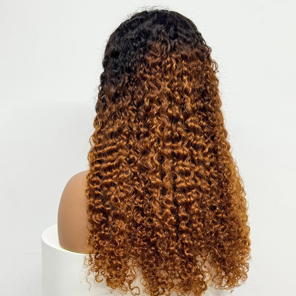 Water Wave Curly 5x5 Transparent Lace Human Hair Wigs 250% Density 12A Colored Curly Wavy Human Hair for Black Women