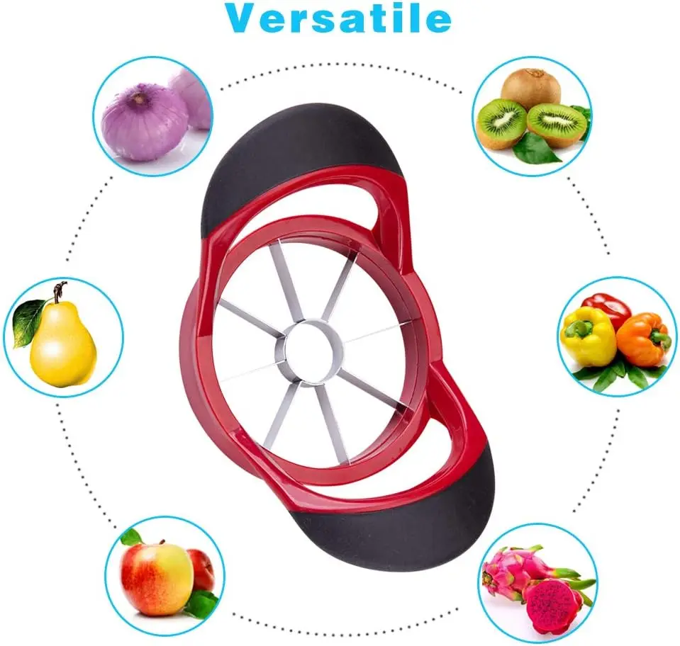Apple Slicer Upgraded Version 8-Blade Extra Large Apple Corer Ultra-Sharp Cutter Wedger Pitter Divider