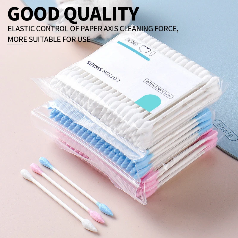 Disposable cotton swabs household double headed pointed ear tips for household use cotton swabs disposable cotton swabs