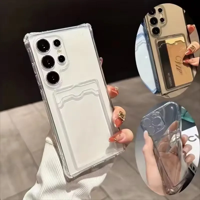 Clear Slot Card Phone Case with Soft TPU Cover