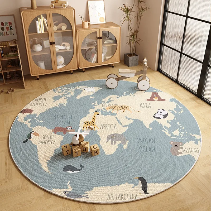Children's Carpet Round Floor Mat Bedroom Bedside...