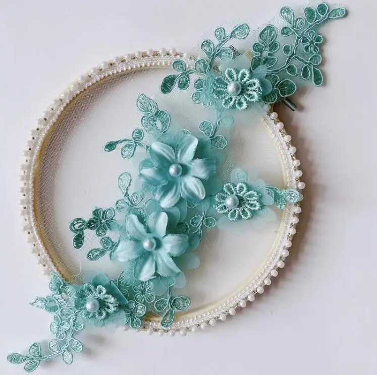 Flower 3D Embriodered Embroidery Fabric 1 PC Sew DIY Accessories Craft Collar Applique Patches Neckline Venise Lace Fabric lace fabric lace sewing accessories lace sewing supplies lace accessories lace garment accessories clothing craft accessories