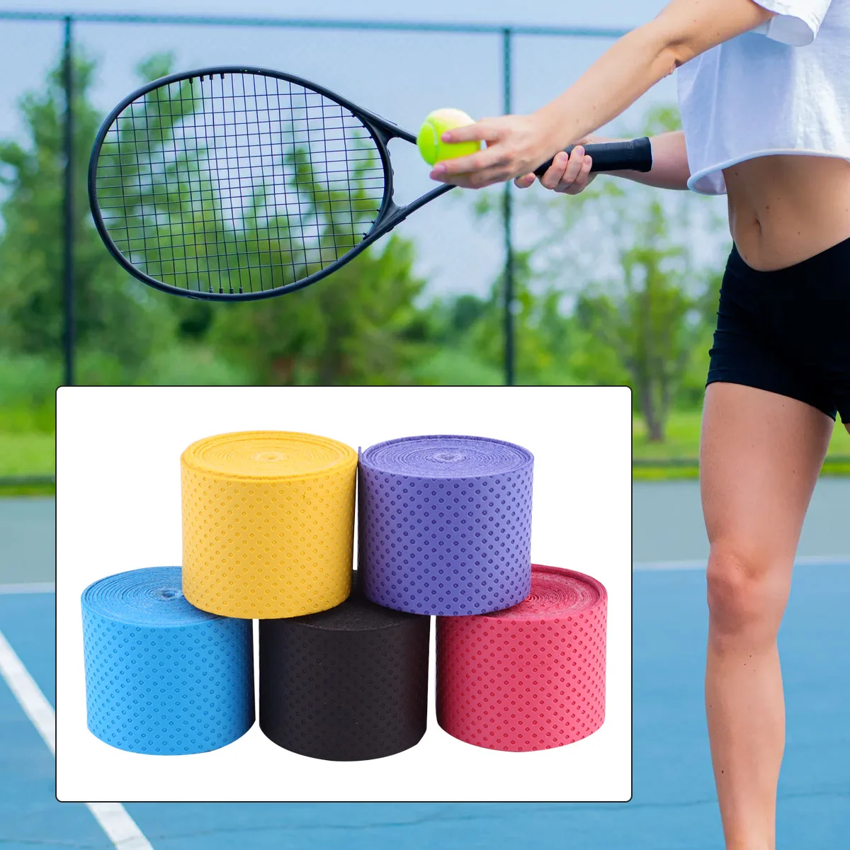 

Racket Grip Wrapping Bands Anti-Slip Tapes Sweat Absorbent Racket Straps Replacement Sweatband Badminton Accessories