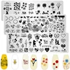Daisy Flower Nail Stamping Plates Valentine's Day Halloween Love Heart Printing Manicuring Art Stamp Templates Nail Art Tool 1