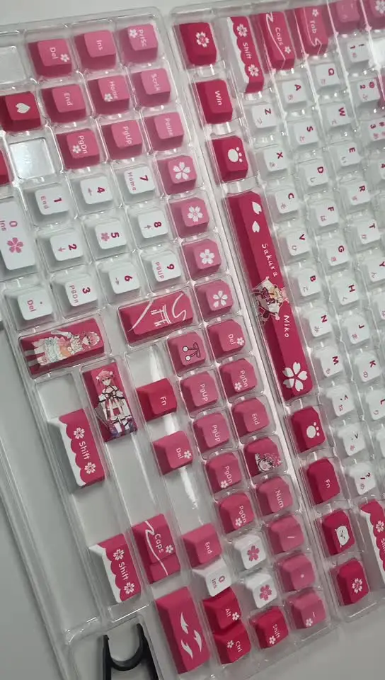 Sakura miko-メカニカルキーボード用キーキャップ,オリーブオイル入り