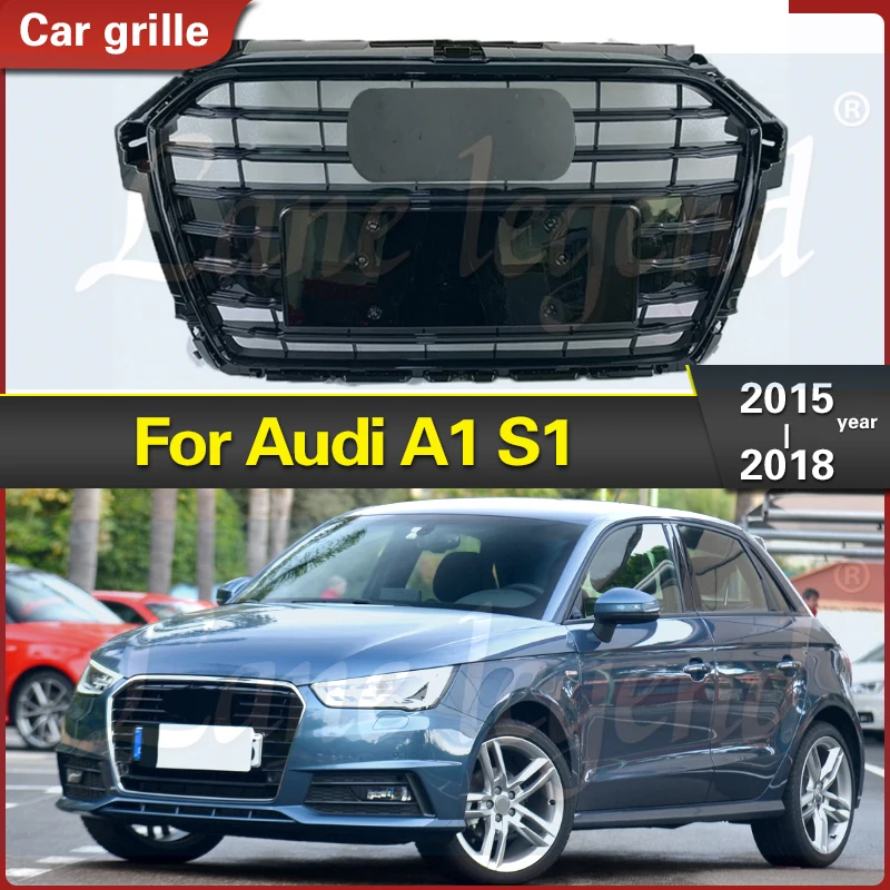 

Высококачественные глянцевые черные решетки радиатора для Audi A1 2015-2018 модификация S1 комплект бамперов для кузова автомобильные аксессуары защита