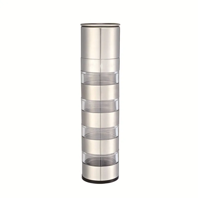 

Stainless Steel Jars for Spices Salt Pepper Shaker Outdoor Seasoning Jar Spice Barbecue Condiment Kitchen with Grinder