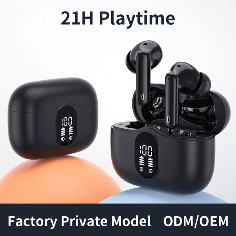 

Wireless Earbud Headphones with 4 Mic, LED Power Display Bluetooth 5.3 True Wireless Earbud,Deep Bass Mini Wireless earbuds