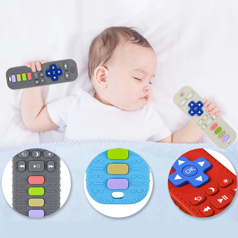 Remote Control Silicone Baby Teether Toy Babies Chews Food Grade Silicone Teethers Dental Care Durable Teether Toys for Newborn teething toys silicone teething toys