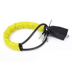Universal Anti - Theft Car Steering Wheel Lock with Secure Seat Belt Attachment and Steel Rope (Yellow)