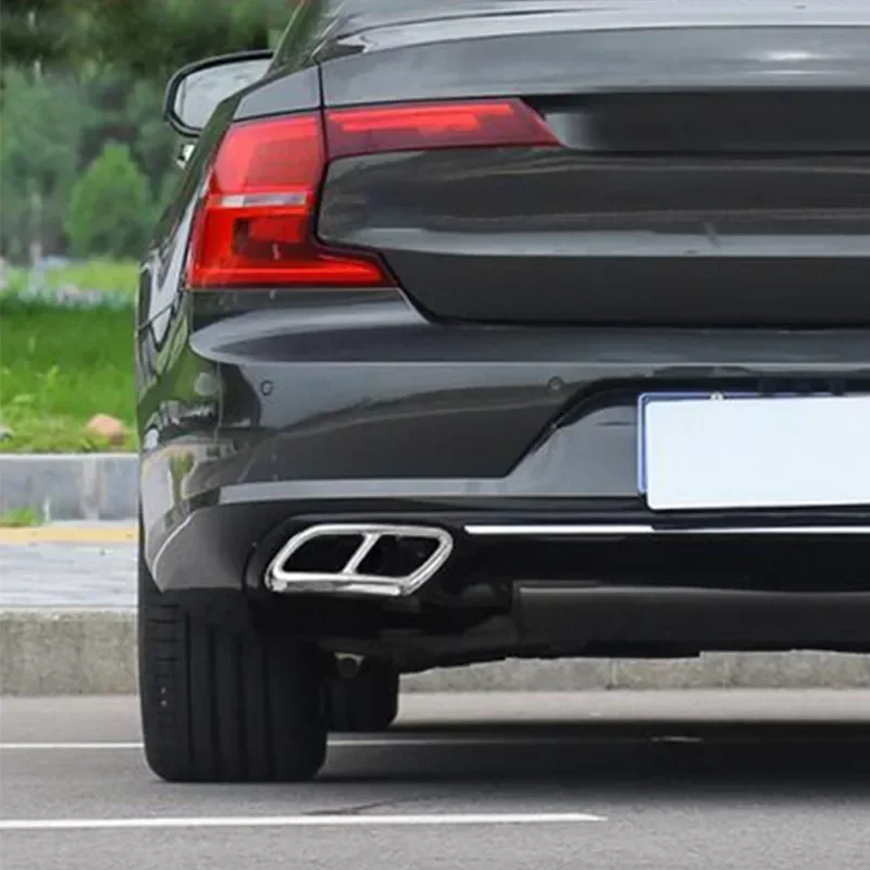 Copritubi Di Scarico In Acciaio Inox Cromato Per Volvo XC90 (2015-2019) – Set Da 2, Fissaggio Con Nastro Biadesivo