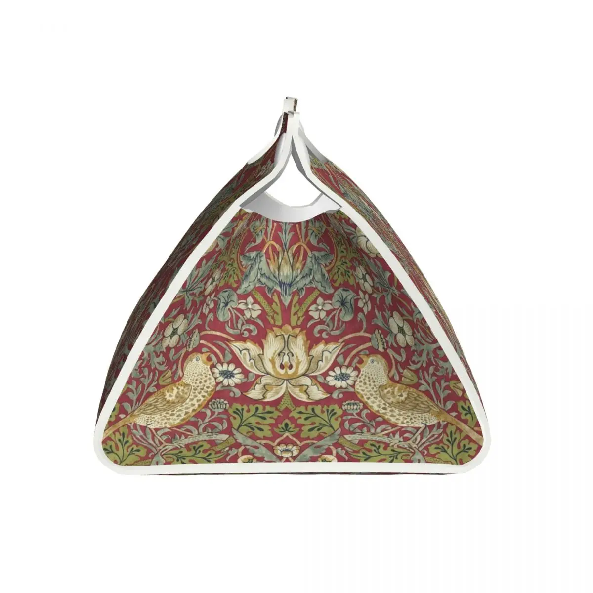 Custom William Morris Strawberry Thief Red Box Cover PU Leather Rectangular Floral Textile Pattern Facial Tissues Holder for 3