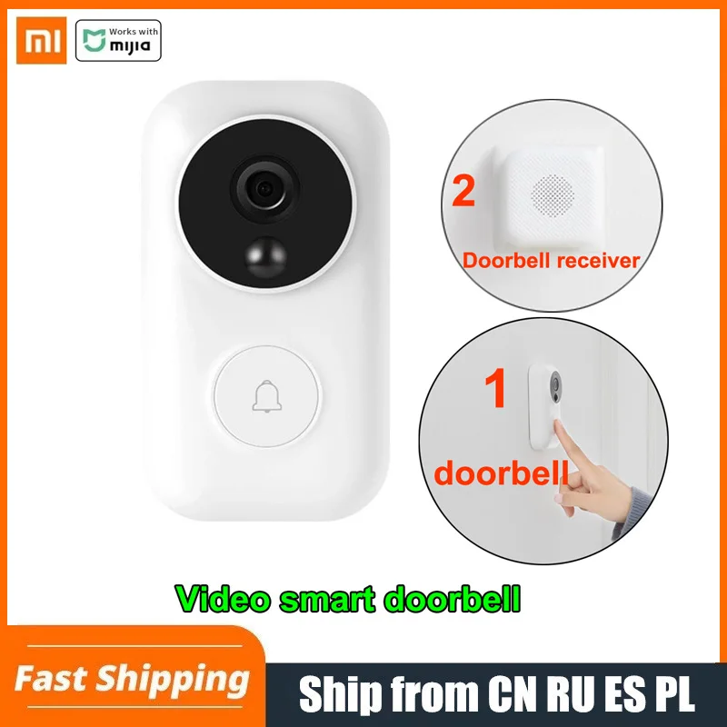 Xiaomi Zero AI Набор для распознавания лица дверной звонок 720P ИК Ночное Видение видео