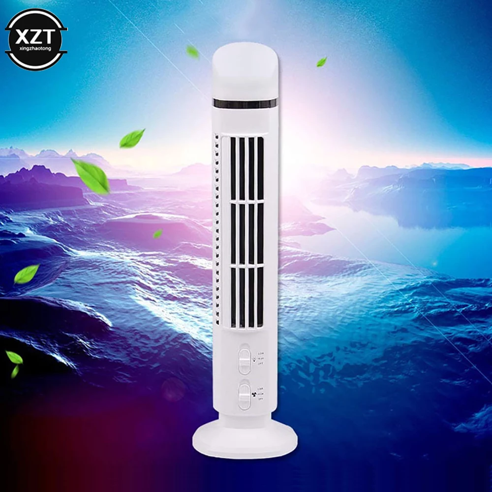 수직 전기 팬 데스크탑 타워, 3W 공기 냉각기, 블레이드리스 조명, USB 플..