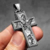 Skull Texture Cross Men Necklaces Stainless Steel Pendant Chain Women Fashion Jewelry Punk New In Accessories Gifts Wholesale 4