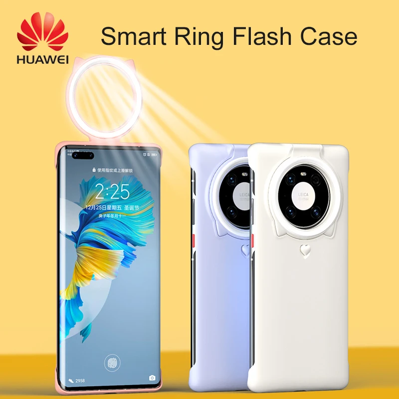 

HUAWEI Mate40/40E 40 Pro Ring Light Case Lighting Flash Camera Phone Case Cover Flashlight for Mate 40 Pro Huawei Mate40/40E
