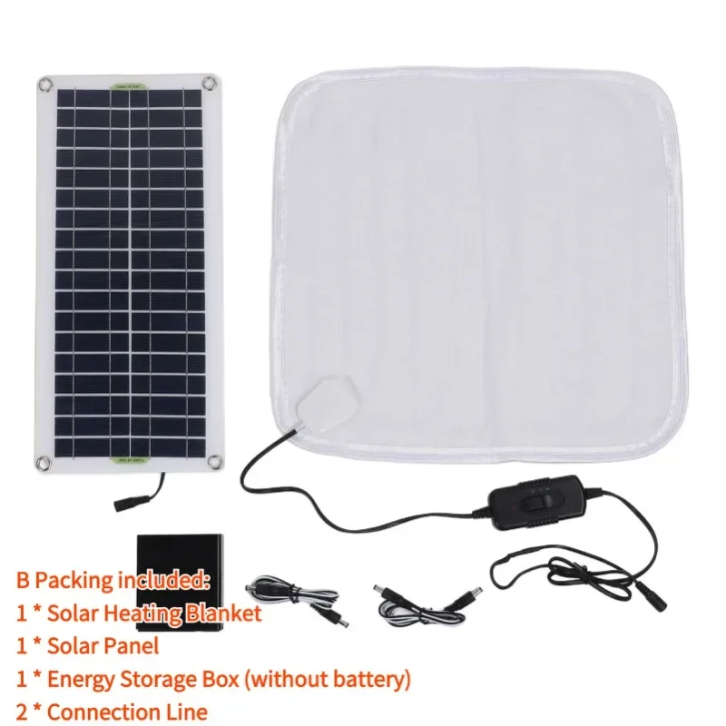 Solar Heating Pad 12V 50W Solar Heating Pad Winter Warm Foot Pad Warm Shoe Pet Heating Blanket Electric Blanket Solar Electrical Accessories