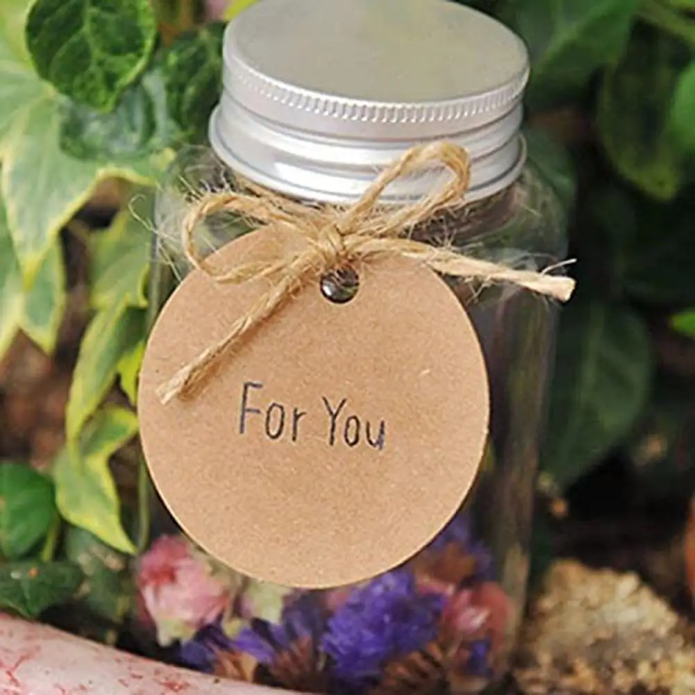 Round Kraft Paper Tags Blank DIY 6cm Price Label Cards 100pcs