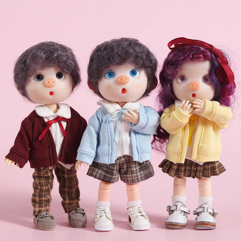 

HOUZIWA Molly 1/12 Bjd Doll Shirt White OB11 Doll Clothes