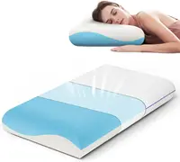 Oreiller ergonomique pour le cou 62X35X7 cm Oreiller plat en mousse à mémoire de forme pour dormeurs sur le ventre, résistance moyenne, lavable Bezu 1