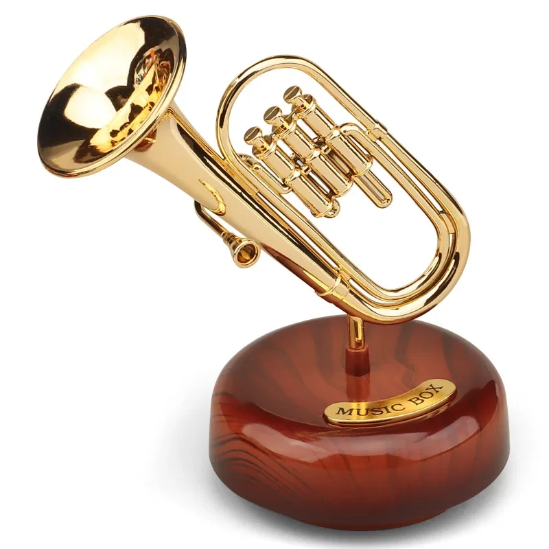 Rotating Music Box music box Guitar Violin Music Box Birthday Gift Girl Holiday Gift Living Room Creative Decoration