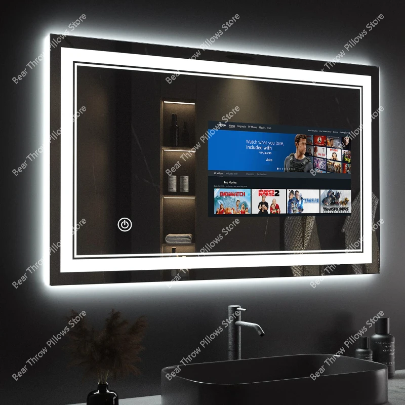 

Умное настенное зеркало с большим сенсорным экраном, full hd, led, для ванной комнаты, android