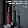 12 Bone Black Glue Fully Automatic Umbrella With Thick And Durable Keel Three Fold Umbrella UV Resistant Folding Umbrella 1
