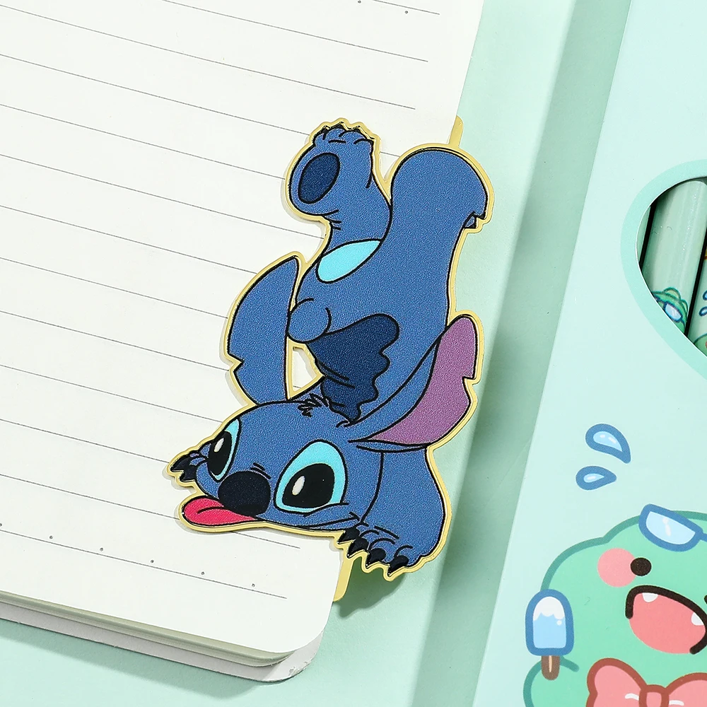 Bookmarks Stationery Supplies Metal Bookmark Cute Stitch Book Marks Cartoon Anime Fans Gifts Collect Metal Bookmarks Gifts From Parents to Kids Toys for Students Stationery