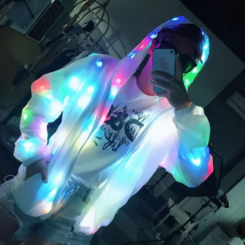 

LED lighting coat luminous costume creative waterproof clothes dancing LED lights coat Christmas party clothes