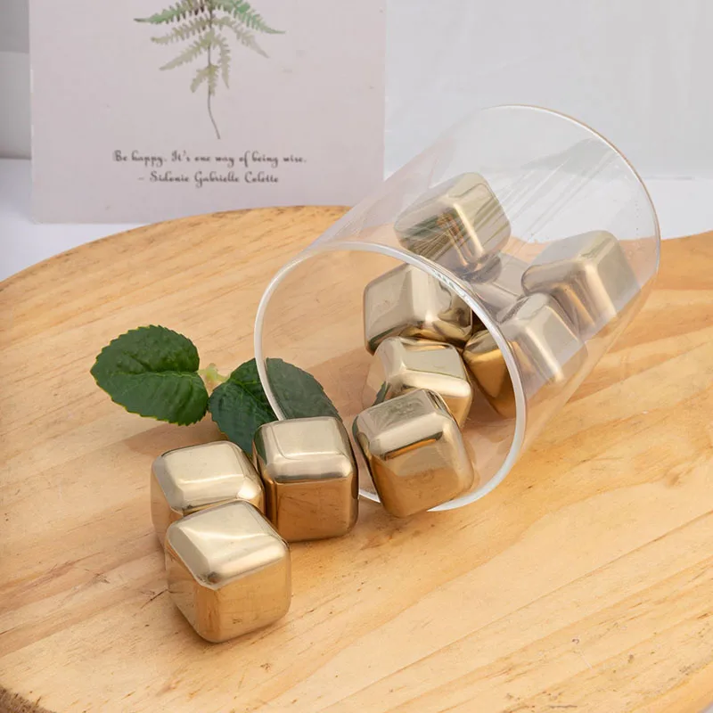 Beer Red Wine Coolers Stainless Steel Ice Cubes Reusable Chilling Stones Vodka Whiskey Holders Keep Drinks Cold Bar Bucket Tools