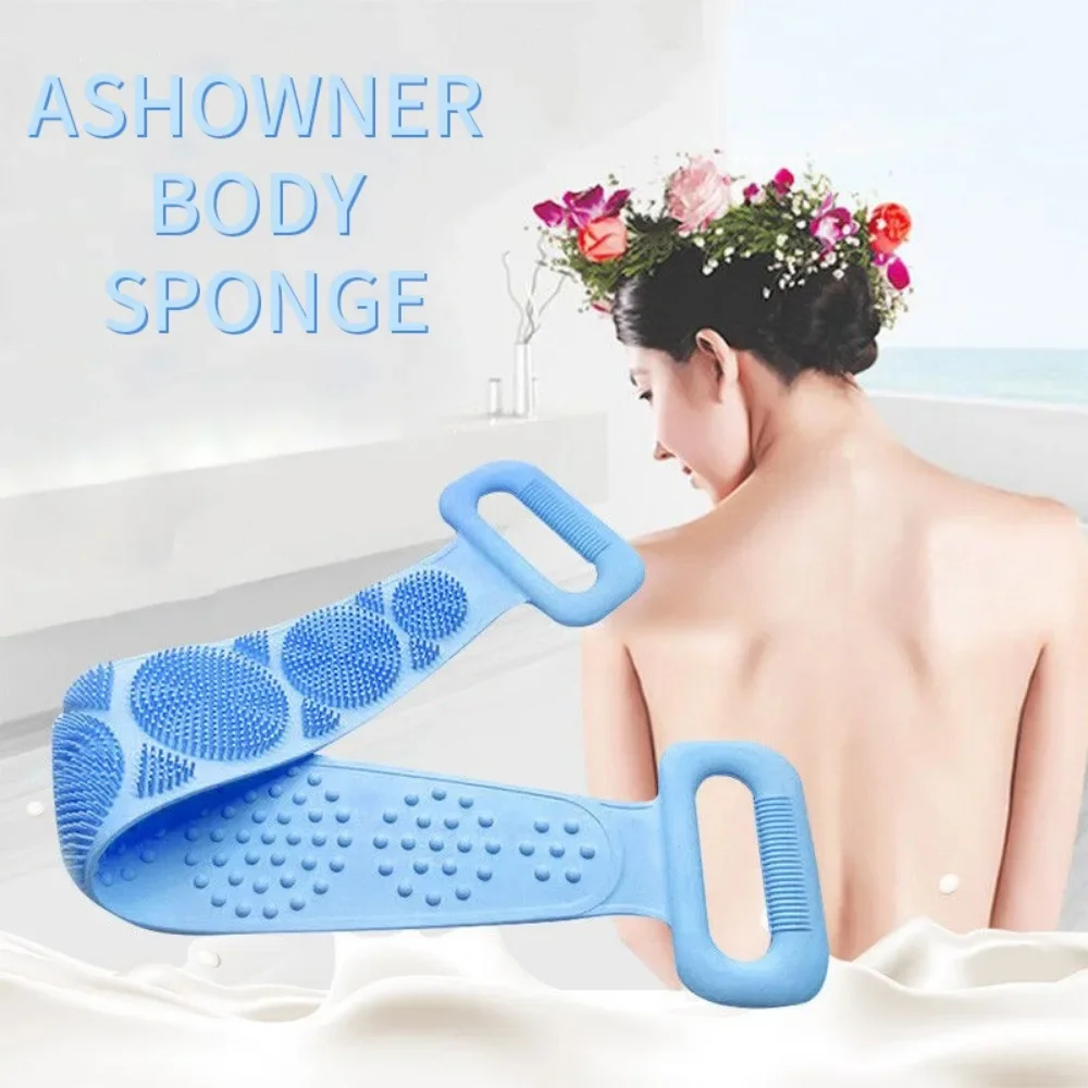 Silicone Body Scrubber Back Massage Exfoliating Sponge Bathroom Bath Brush Scrub Shower Brush Body Wash Scrub Removal Bath Spong 3