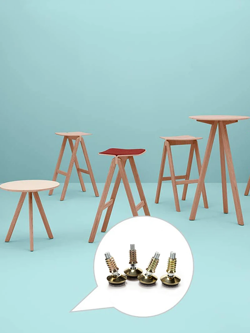 Swivel Furniture Levelers 4Pcs Adjustable Leveling Legs Glide Tables Chairs Cabinets M8/M10 Fully Threaded