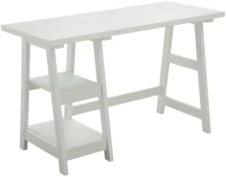 

Trestle Desk with Shelves, White Filing cabinet Cabinet Filing cabinet drawer