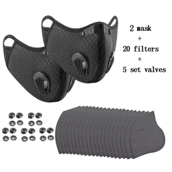 Enhanced Cycling Face Mask with Activated Carbon Filter - Washable and Reusable Dust Protection for Men, Suitable for Summer (2m 20f 5v)